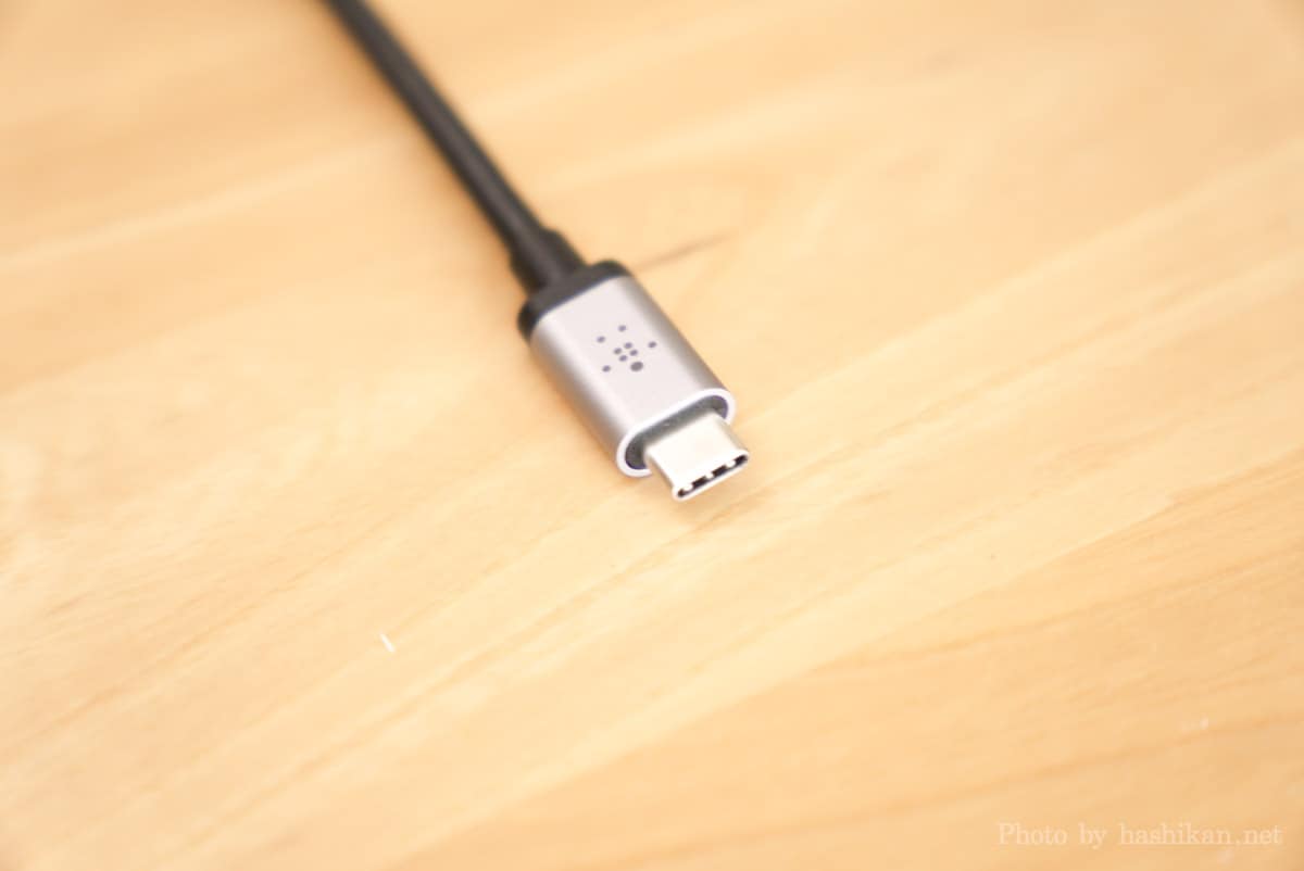 Belkin USB-C 7-in-1マルチポートハブアダプターのコネクター部分の拡大画像